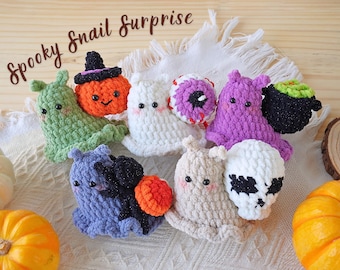 Spooky Snail Surprise Crochet Pattern, Halloween Snail and Cauldron Crochet Pattern, Halloween Amigurumi Crochet, Snail Crochet Tutorial