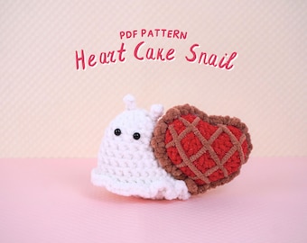 Gâteau coeurs escargots au crochet, Amigurumi au crochet, Escargot au crochet, Peluches au crochet