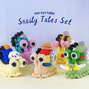 Snaily Tales Amigurumi Crochet Patterns Bundle | Chef Snail Pattern, TeleSnail Pattern, SnailCom Pattern, Goro Snail, Cozy Snail Pattern