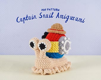 Patrón de caracol amigurumi, patrón de caracol a crochet, patrón de peluche a crochet, patrón de amigurumi a crochet, patrón de crochet en PDF