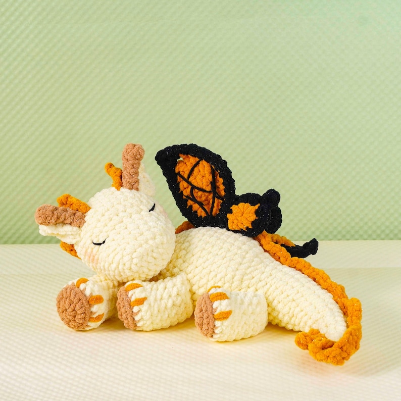 Säsongsbetonade virkmönster för drakar, sommardrakmönster, vårdrakmönster, amigurumidrake PDF-mönster, PDF-mönster bild 3