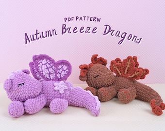 Autumn Breeze Dragons Patterns Bundle, Amigurumi Crochet Pattern, Butterfly Dragon Crochet Pattern,  Dragon Crochet Pattern