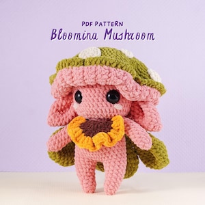 Bloomina Mushroom Crochet Pattern, Amigurumi Crochet Pattern, Mushroom Bloomina Amigurumi, Bloomina Mushroom Toy Crochet, PDF Pattern