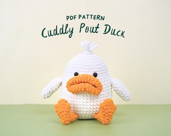 Virkmönster för gosig putande anka, virkmönster för amigurumi, virkmönster för gosedjur, virkmönster för anka, PDF-virkmönster