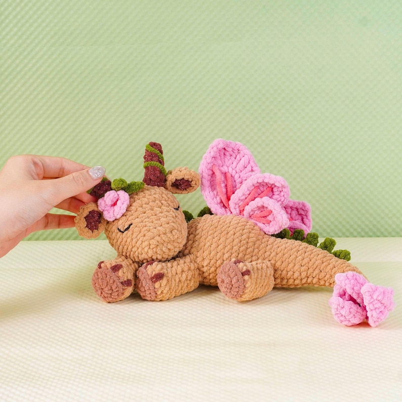 Säsongsbetonade virkmönster för drakar, sommardrakmönster, vårdrakmönster, amigurumidrake PDF-mönster, PDF-mönster bild 16