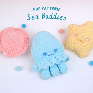 Sea Buddiess Crochet Patterns Bundle, Stuffed Animal Crochet Pattern, Amigurumi Crochet Pattern, Animal Crochet Patterns