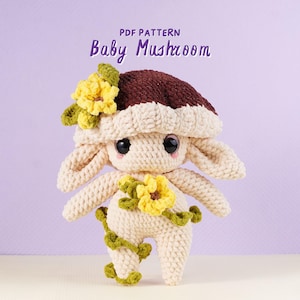 Baby Mushroom Crochet Pattern, Amigurumi Crochet Pattern, Mushroom Baby Amigurumi, Baby Mushroom Toy Crochet, PDF Crochet Pattern
