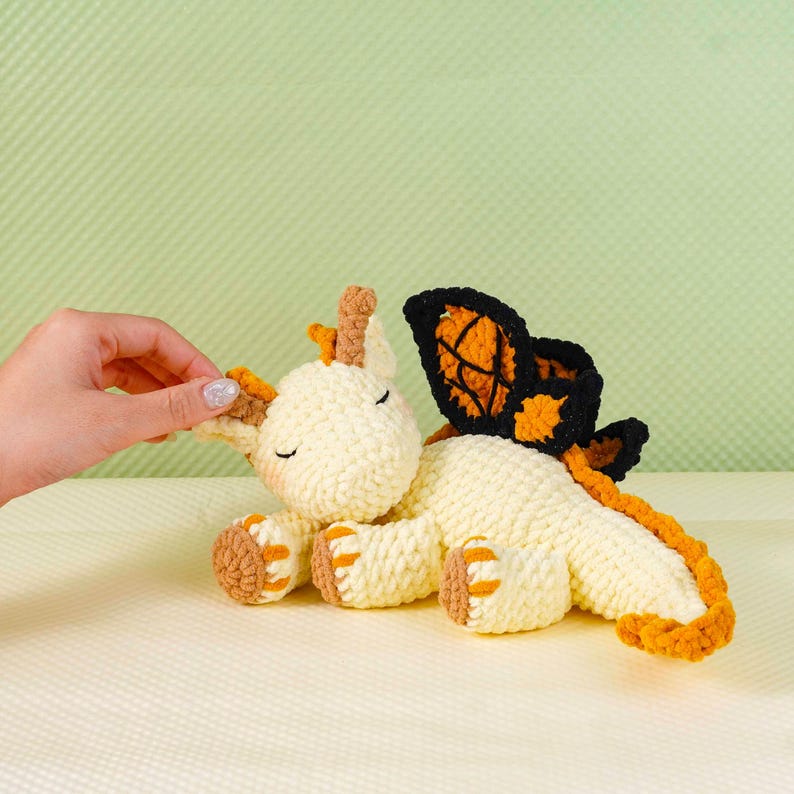 Säsongsbetonade virkmönster för drakar, sommardrakmönster, vårdrakmönster, amigurumidrake PDF-mönster, PDF-mönster bild 9