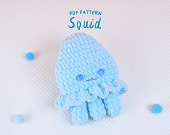 Virkmönster för bläckfisk, Virkmönster för uppstoppade havsdjur, Virkmönster för amigurumi, Virkmönster för undervattensdjur