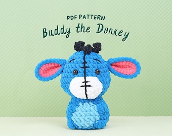 Buddy The Donkey Crochet Pattern, Amigurumi Crochet Pattern, Stuffed Animal Crochet Pattern, Animal Crochet Patterns