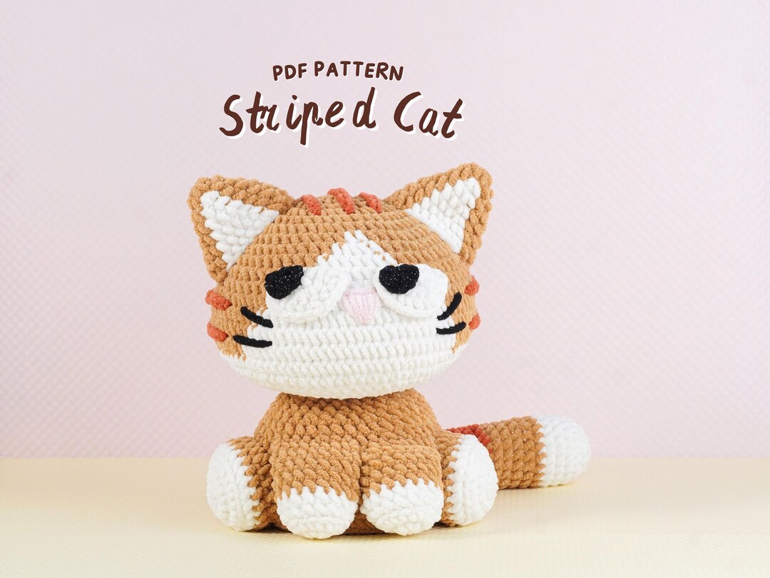 Stiped Cat Pattern Striped Cat Crochet Pattern, Amigurumi Crochet Pattern, Cute Stuffed ...