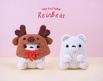 Wzór szydełkowy ReinBear, Wzór szydełkowy Amigurumi, Wzór szydełkowy na pluszowe zwierzę, Wzór szydełkowy na niedźwiedzia