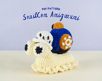 Patrón de amigurumi de SnailCom, patrón de caracol, patrón de peluche, patrón de amigurumi, patrón de crochet en PDF