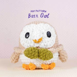 Haakpatroon kerkuil, haakpatroon amigurumi, haakpatroon knuffeldier, gehaakte uil speelgoedtutorial, kerkuil knuffel pdf