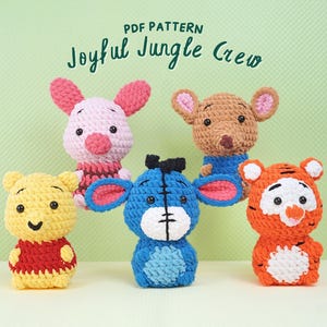 Joyful Jungle Crew Crochet Patterns Bundle, Amigurumi Crochet Patterns, Stuffed Animal Crochet Patterns, Animal Crochet Patterns