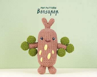 Bonsapop Crochet Pattern, Amigurumi Tree Crochet Pattern, Plush Plant PDF Pattern, Bonsapop Tree Toy Pattern, PDF Crochet Tutorial