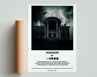 Nf - Mansion Album Cover Poster, Nf Poster Print, Music Gifts, Digital Print Poster, Rap Poster, Rapper Poster
