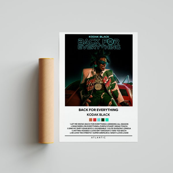 Kodak Black - Back For Everything Album Cover Poster, Kodak Black Album Poster Music Gifts, Digital Print Poster, Music Album Poster