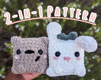 Baby Bunny and Bear Cozy Crochet PATTERN - 2-in-1 Amigurumi Pattern