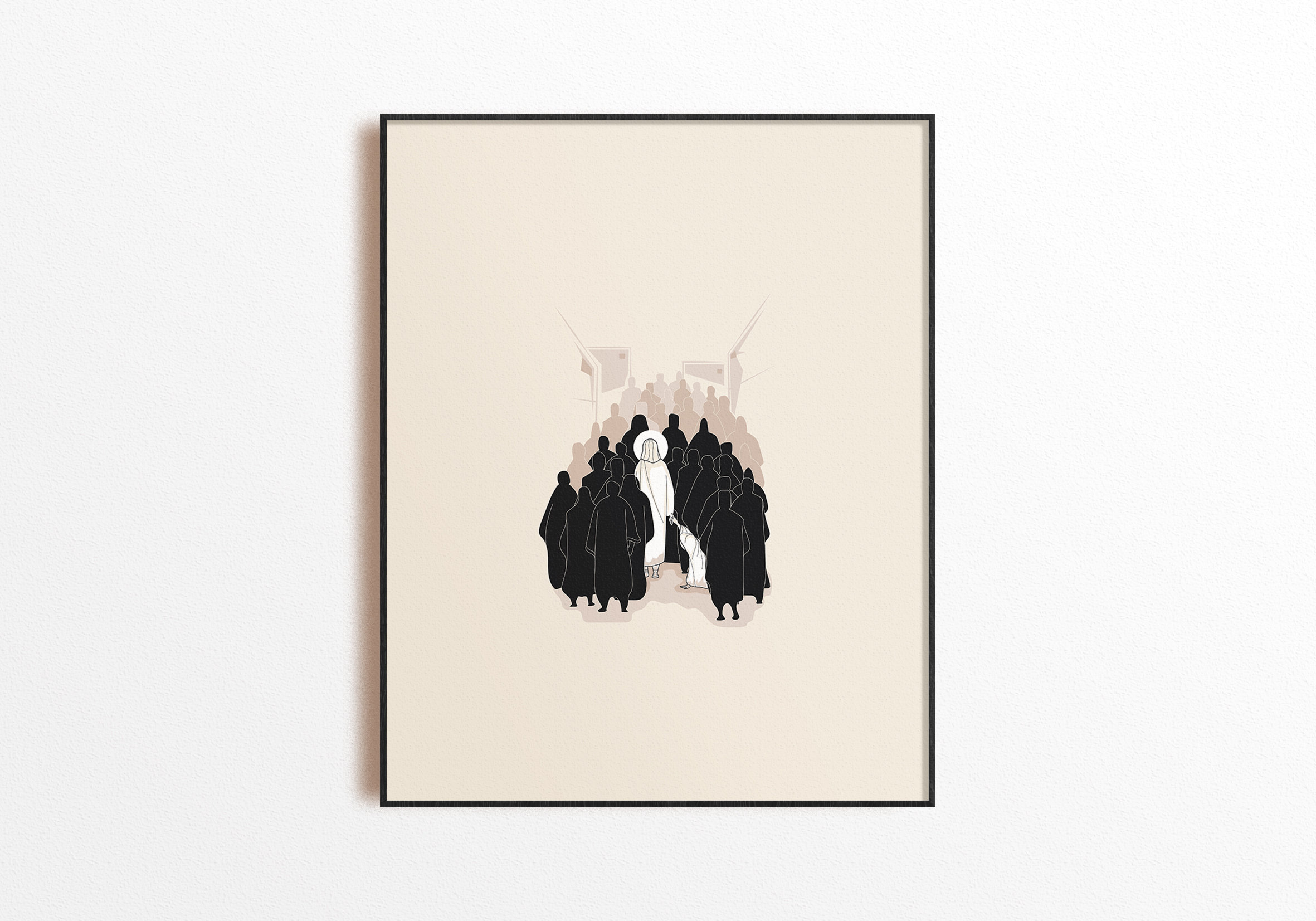 Jesus Heals Woman Christian Art Prints Modern Minimal Etsy