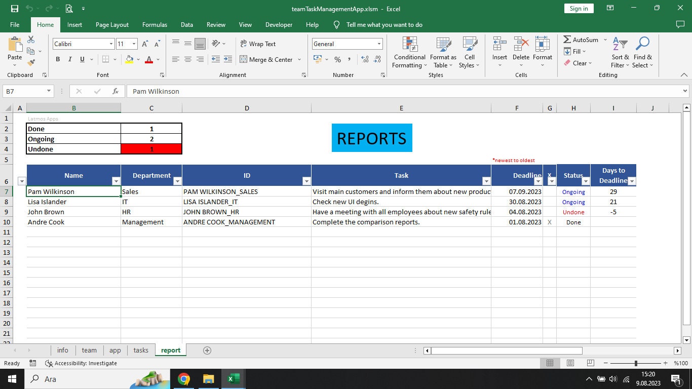 Excel VBA Team Task Management App - Etsy