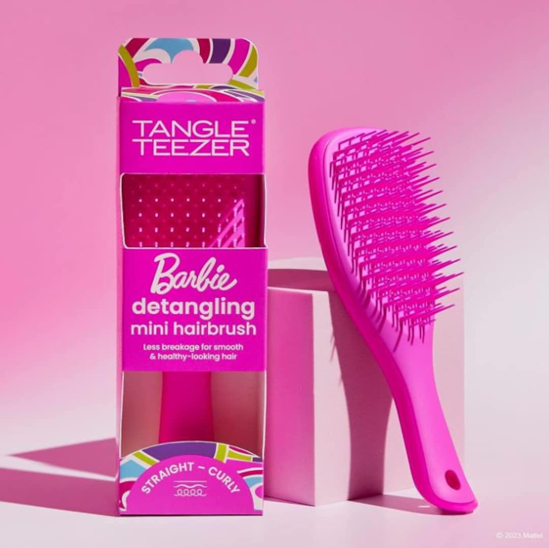 Tangle Teezer X Barbie the Mini Ultimate Detangling Pink Brush Etsy
