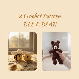 Crochet Bee and Bear Amigurumi Pattern (PDF)