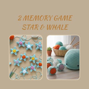 Crochet Star-Whale Amigurumi Memory Game Pattern (PDF)