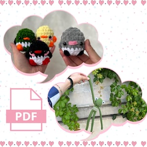 Crochet Frog & Crochet Birds Pattern penguin pattern plush baby penguin mallard crochet pattern crochet chick no sew crochet mallard Frog