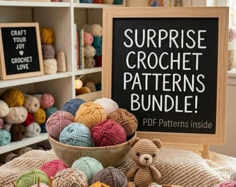 Mystery Crochet Pattern Bundle - 3 Surprise Digital PDF Patterns, Beginner Friendly Crochet Projects, Step-by-Step Photo Tutorials
