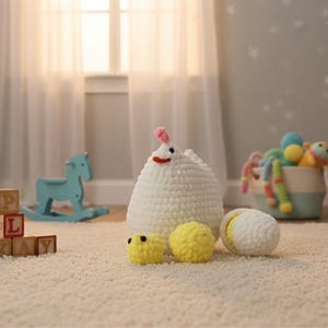 Patrón de pollo a crochet: Peluche de pollito y huevo amigurumi (Patrón PDF)