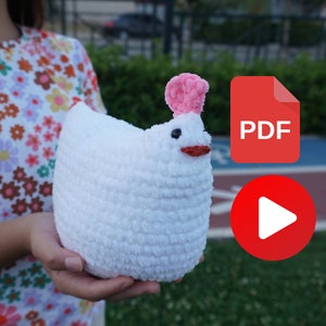 Chicken Amigurumi Crochet Pattern: Plushie Bird (PDF)