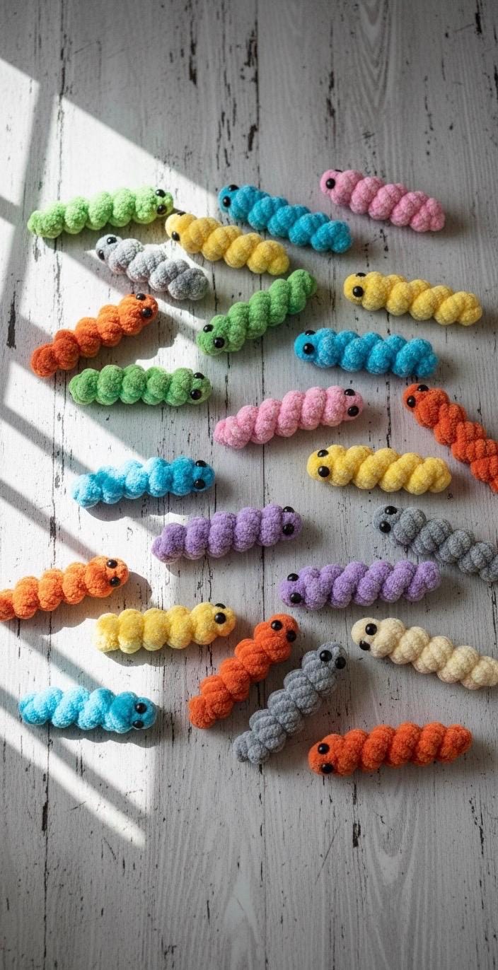 Crochet Worm Amigurumi Pattern: Plush Animal Toy