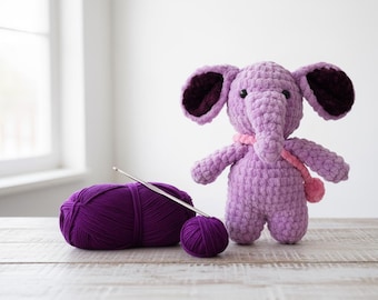 Elephant Amigurumi Crochet Pattern: Plush Toy (PDF)