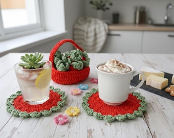 Patrón de crochet para posavasos: Juego de posavasos único (PDF)