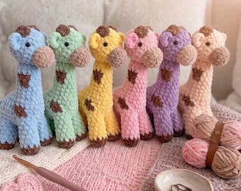 Häkelanleitung für eine Giraffe (PDF), Amigurumi-Plüschgiraffe, Häkelanleitung für eine Samtgiraffe, Schritt-für-Schritt-Anleitung mit Fotos, DIY