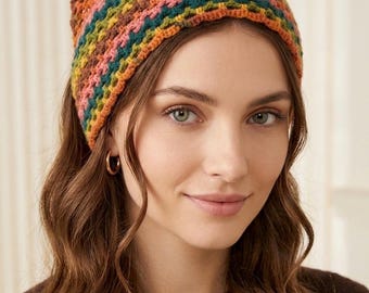 Dreieckiges Häkelstirnband-Muster, Boho-Sommer-Haarband-Anleitung, einfaches Haartuch-Muster (PDF), Bandana-Häkelmuster