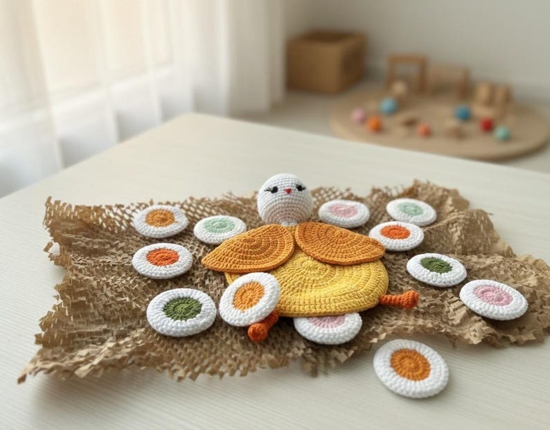 Crochet Chicken Memory Game Pattern: Learning Colors Matching (PDF ...