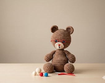 Häkelanleitung für einen Bären (PDF), Amigurumi-Teddybär-Häkelanleitung, DIY-Plüschtier-Anleitung, Einfache Häkelanleitung für ein Tier (digitaler Download)