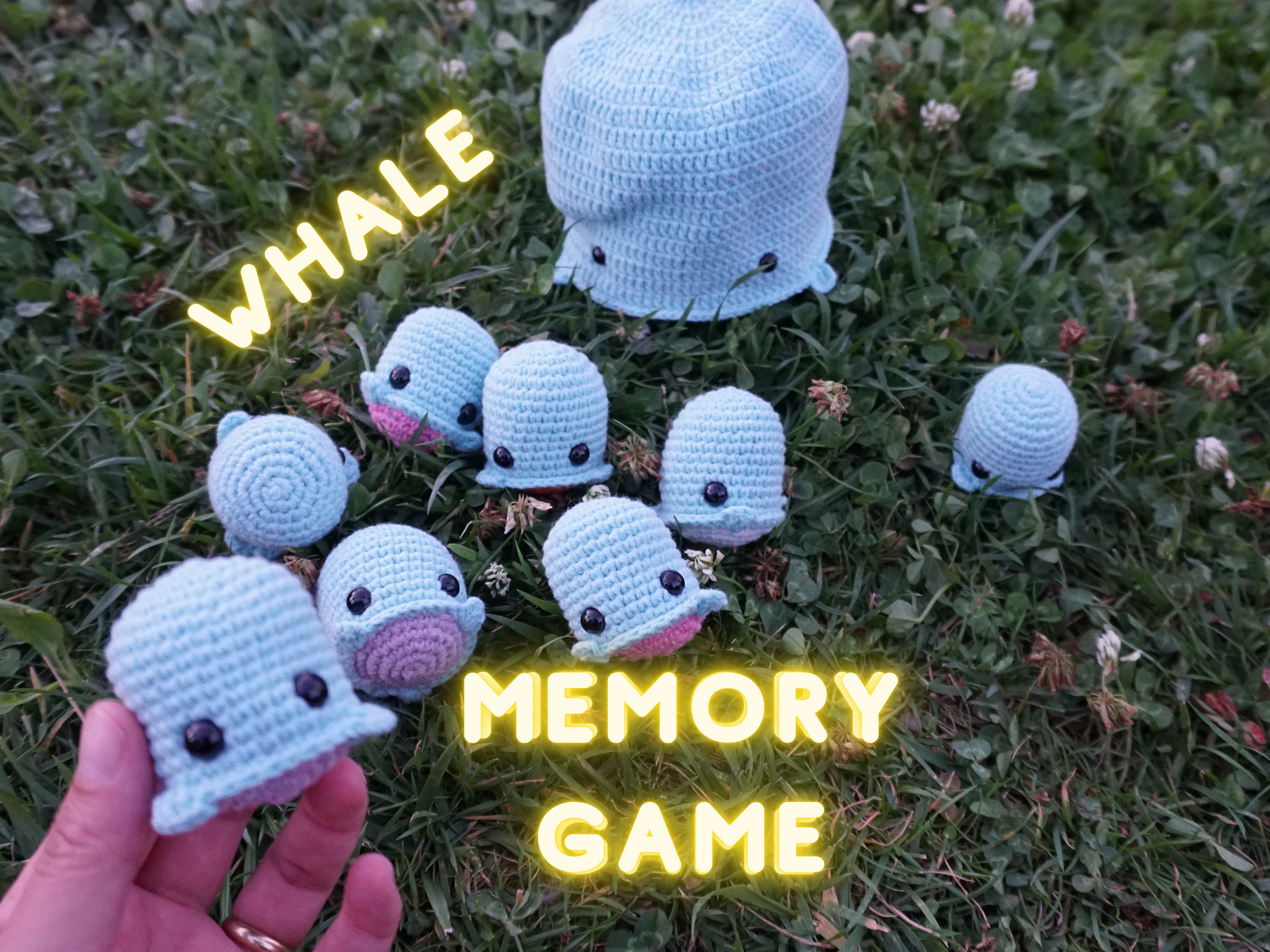 Crochet Whale Pattern Memory Game Whale Crochet Pattern Amigurumi Crochet Pattern Whale Amigurumi Pattern Crochet Matching Game Sea Animals