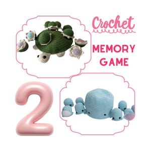Crochet Turtle - Whale Memory Game Pattern Turtle Crochet Pattern Amigurumi Crochet Pattern Memory Game Crochet Pattern Memory Matching Game