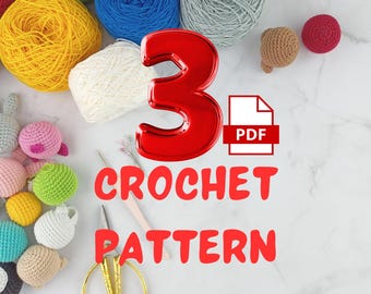 3 Surprise Crochet Amigurumi Pattern Bundle (PDF)