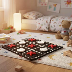 Tic Tac Toe Game Crochet Pattern: Plush XOX Memory Matching Game (PDF)