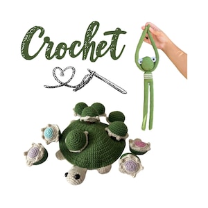 Crochet Turtle Memory Game and Frog Pattern Turtle Crochet Pattern Amigurumi Crochet Pattern Memory Game Memory Turtle Matching Game