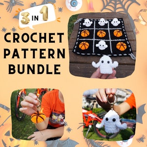 Bundle Halloween Crochet Pattern Gift for Halloween Cute Amigurumi Animal Plush Crochet Pattern Ghost Pumpkin Pattern Halloween Decor 3 in 1