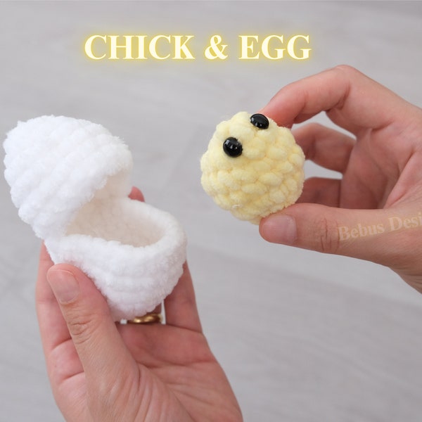 Chick Crochet Pattern Amigurumi Pattern Crochet Chicken Crochet Bird Pattern Plushie Crochet Pattern Chick and Egg Plush Chicken Toy Egg pdf