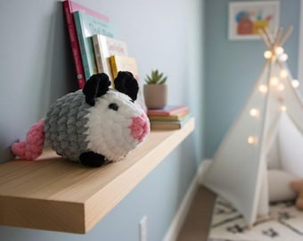 Possum Crochet Pattern: Opossum Plushie Animals (PDF Pattern + Tutorial Video) Keychain Homedecor