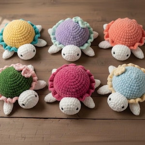 Patrón de tortuga amigurumi de crochet: Peluche (Patrón PDF)