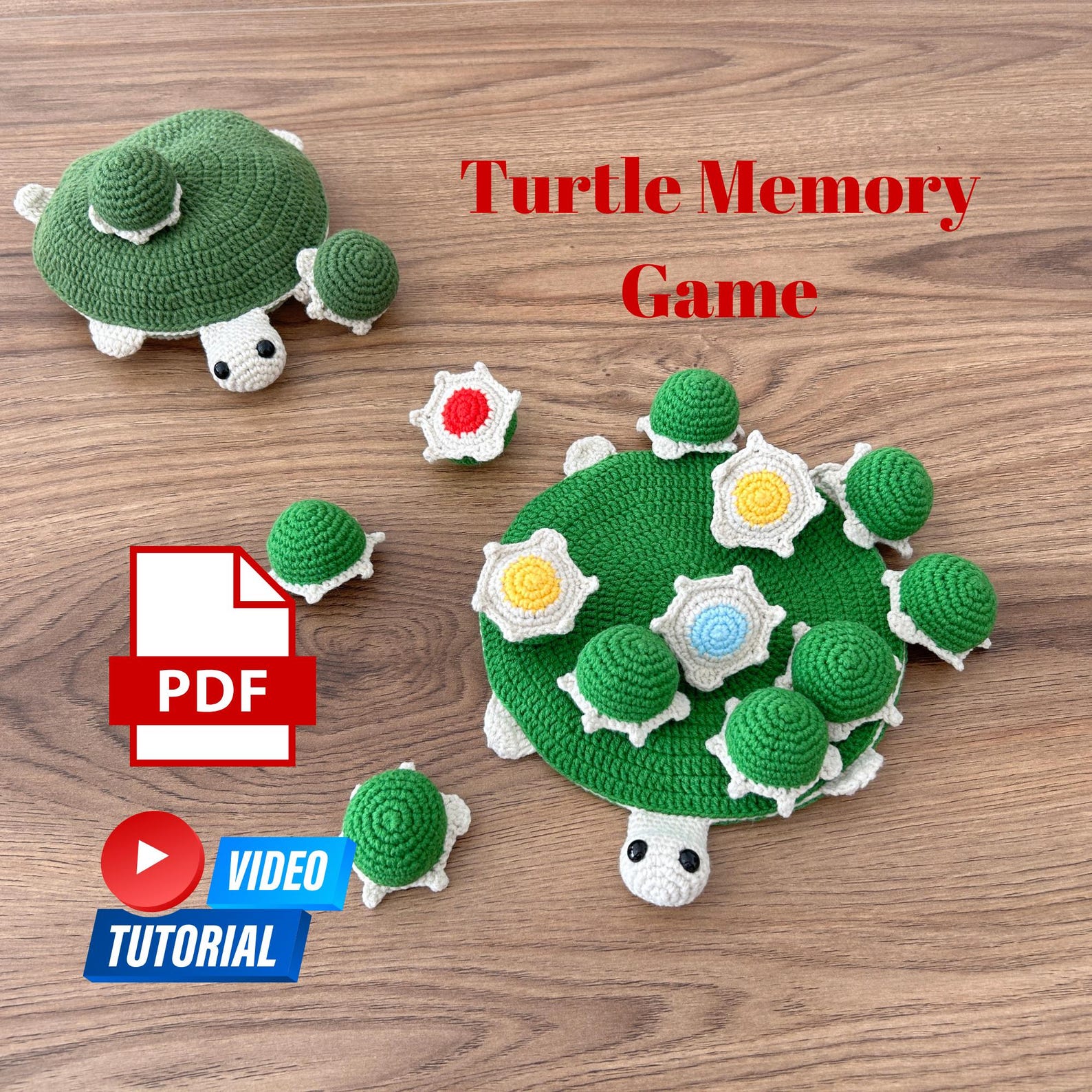 Crochet Turtle Memory Game Pattern: PDF Tutorial (digital Download) - Etsy