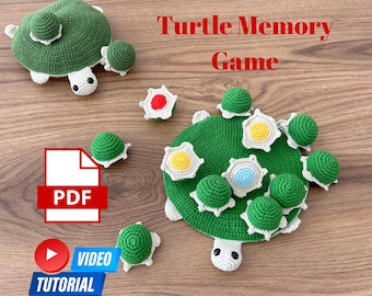 Crochet Turtle Memory Game Pattern: PDF Tutorial (Digital Download) + bonus pattern